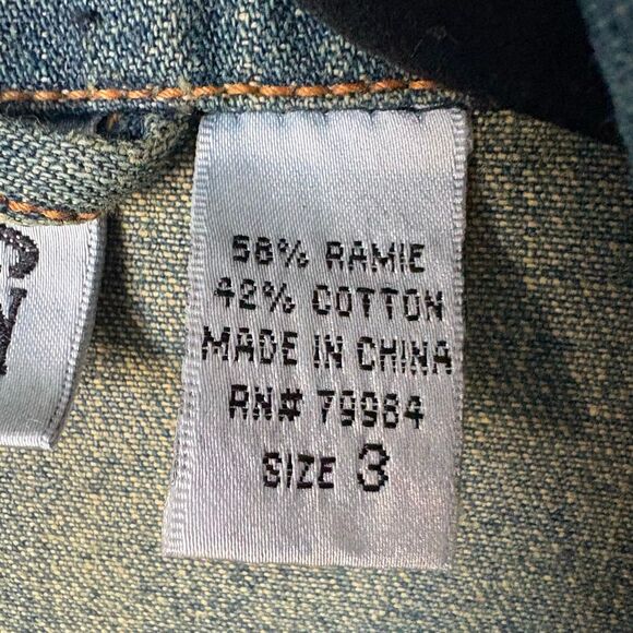 Vtg Chico’s Denim Workwear Chore Coat Jacket Button Down Size L (3) - Picture 6 of 10